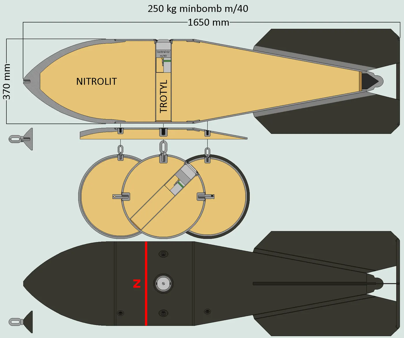 250 kg minbomb m/40