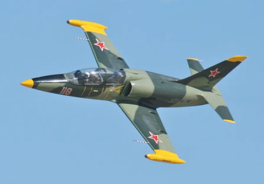 Aero L-39 Albatros jet trainer aircraft on runway