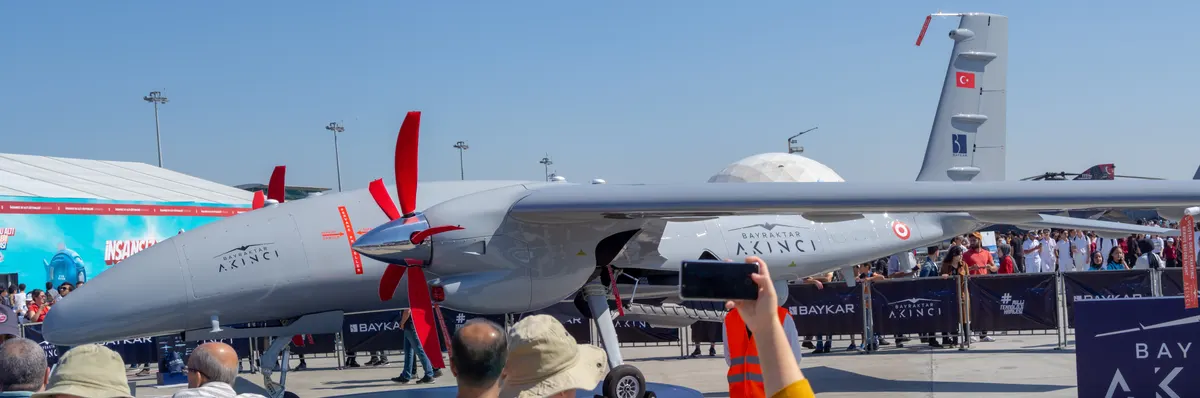 Bayraktar Akinci drone with underwing ordnance
