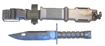 M16 tüfeğinin yanında duran M9 süngü ve kını