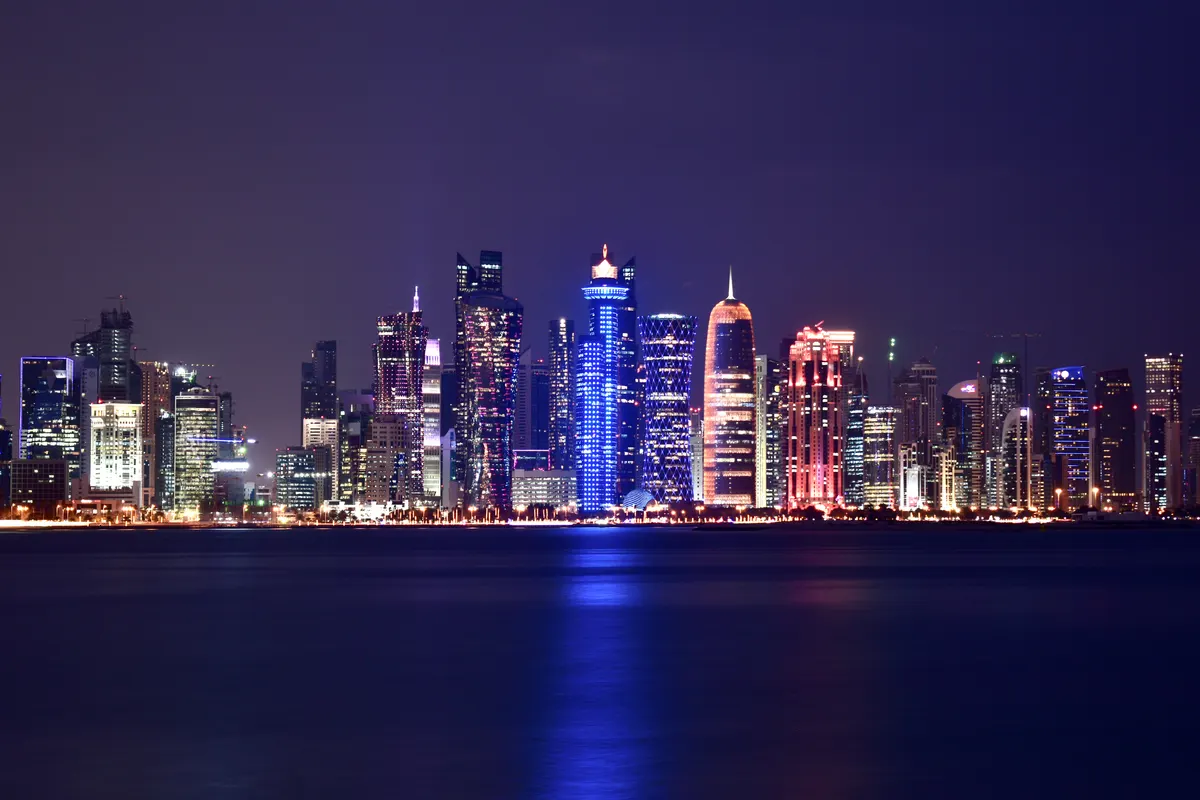 Katar'ın başkenti Doha'nın şehir silueti