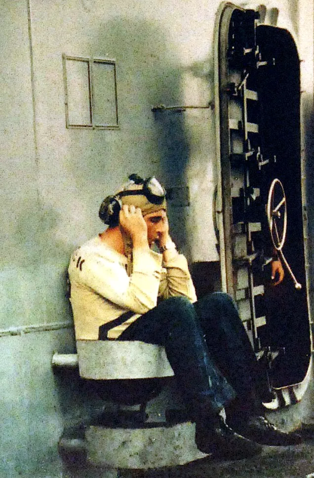 US Navy aircraft carrier flight deck during Vietnam War operations