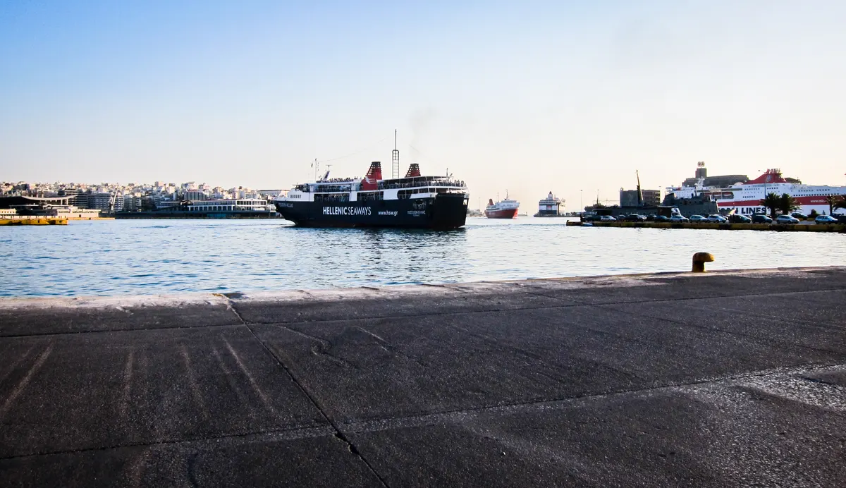 Historic view of the Piraeus waterfront