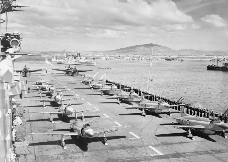 Royal Navy aircraft carrier HMS Eagle at sea