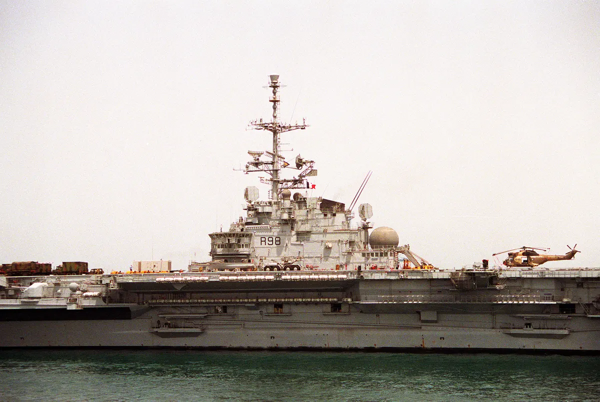 French Navy aircraft carrier Clemenceau at sea