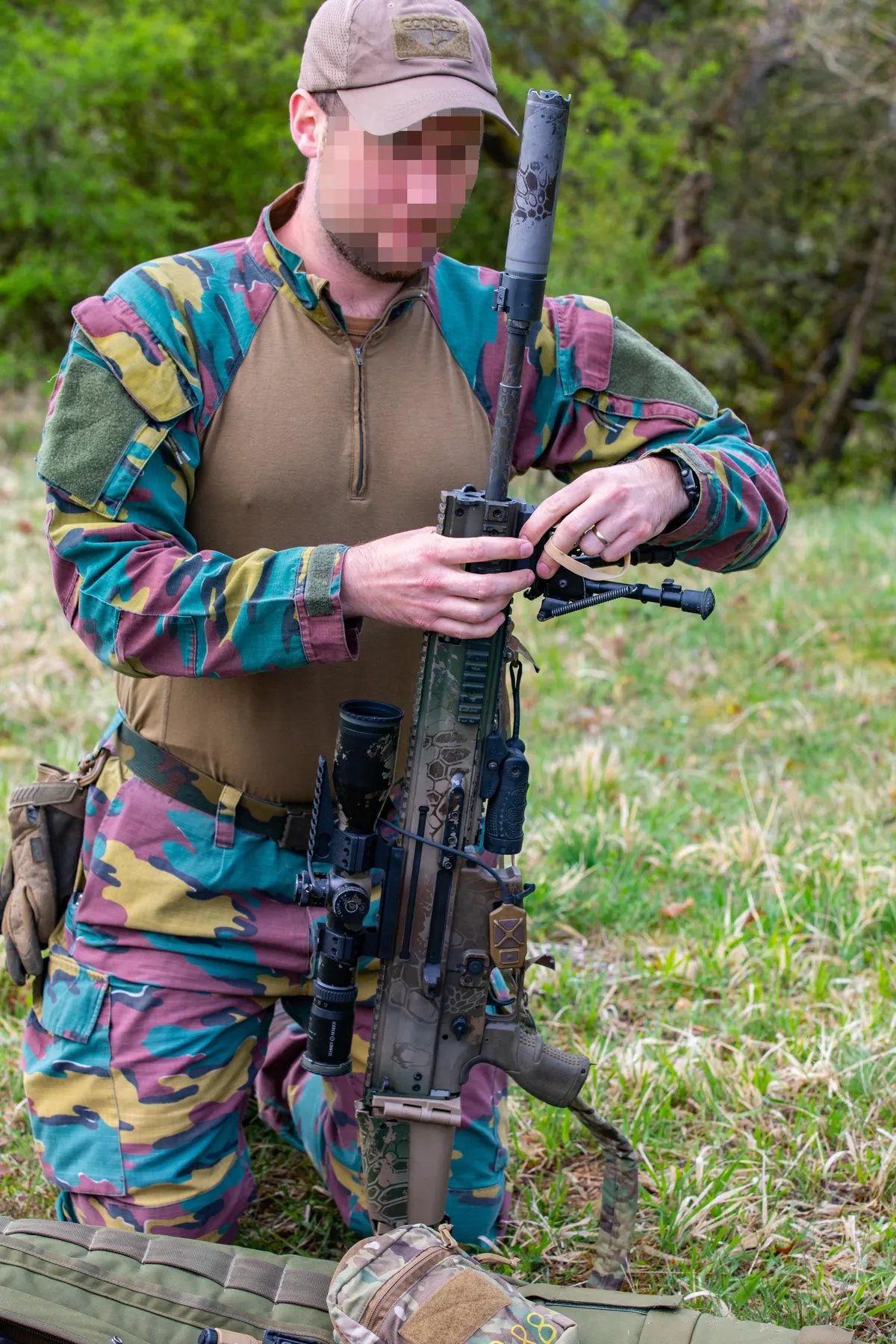 Belgian special operations soldier armed with a rifle
