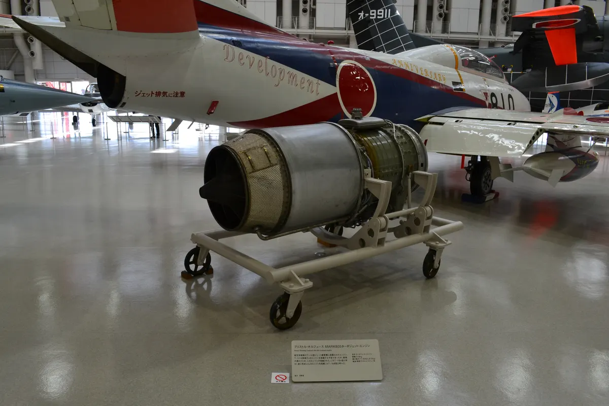 Bristol Orpheus turbojet engine on display