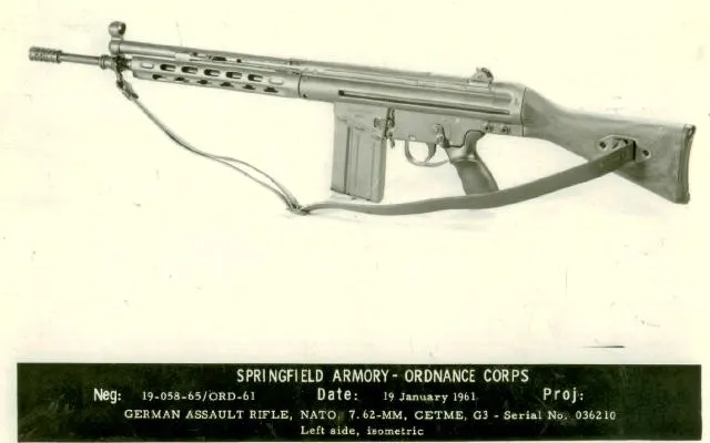 Heckler and Koch G3 rifle displayed on a table