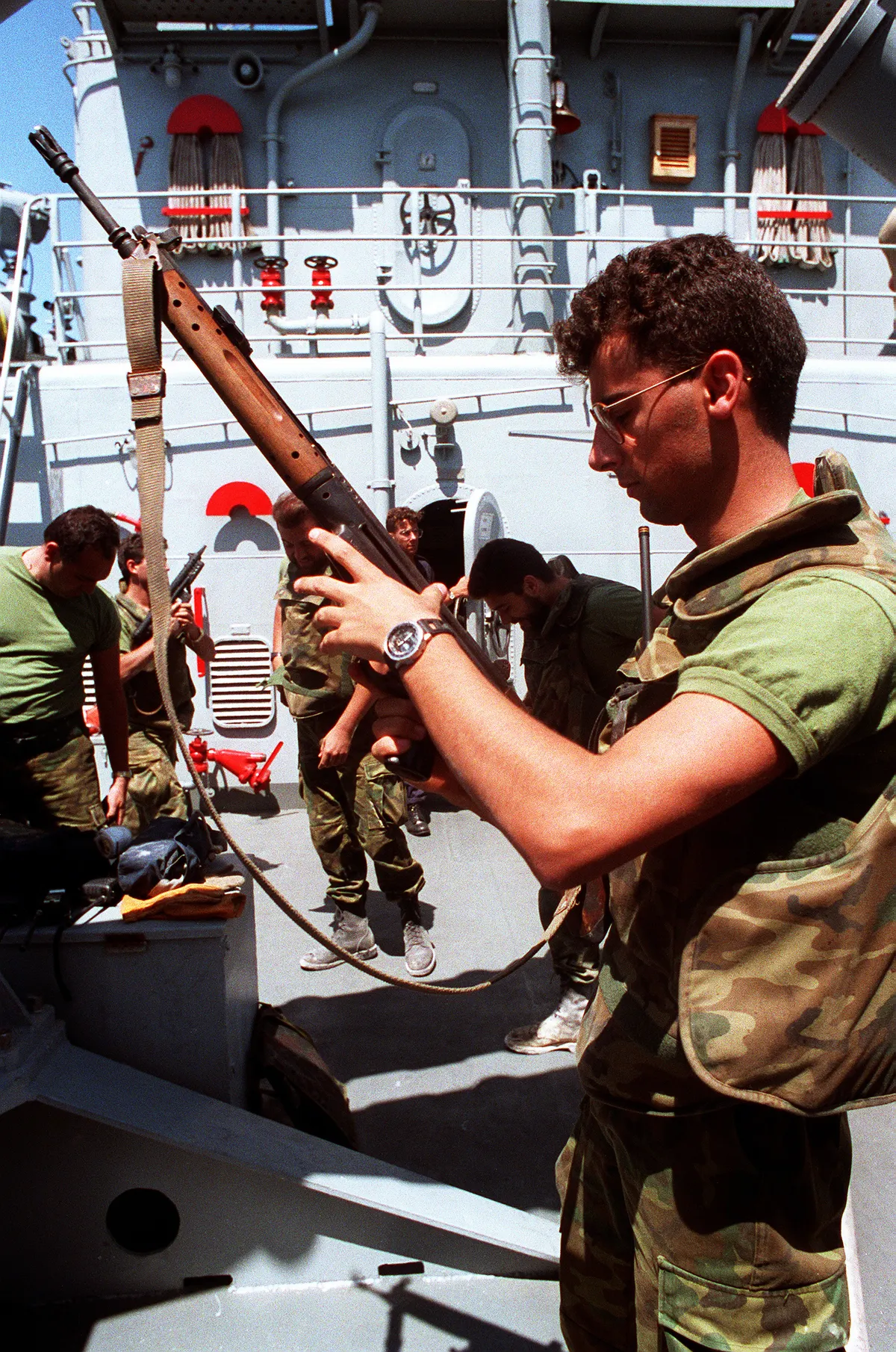 CETME rifle on display, sharing the HK41's roller-delayed blowback action