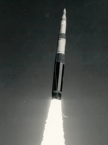 Minuteman II intercontinental ballistic missile displayed