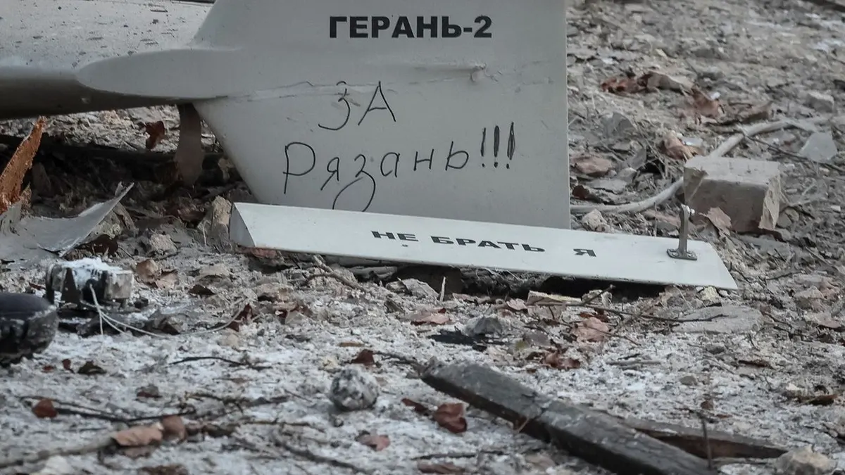 Kiev, Ukrayna'da Geran-2 drone enkazı