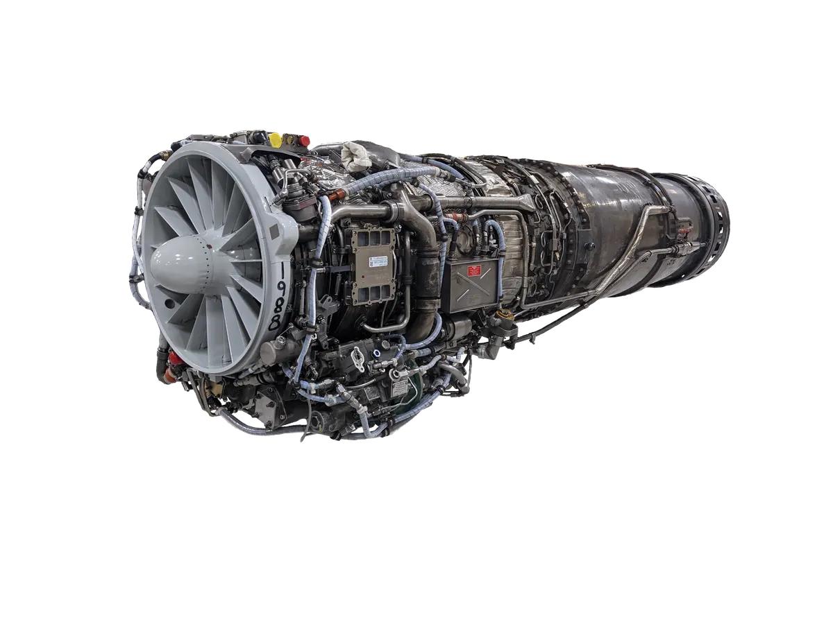 Sergilenen bir General Electric J85 turbojet motoru