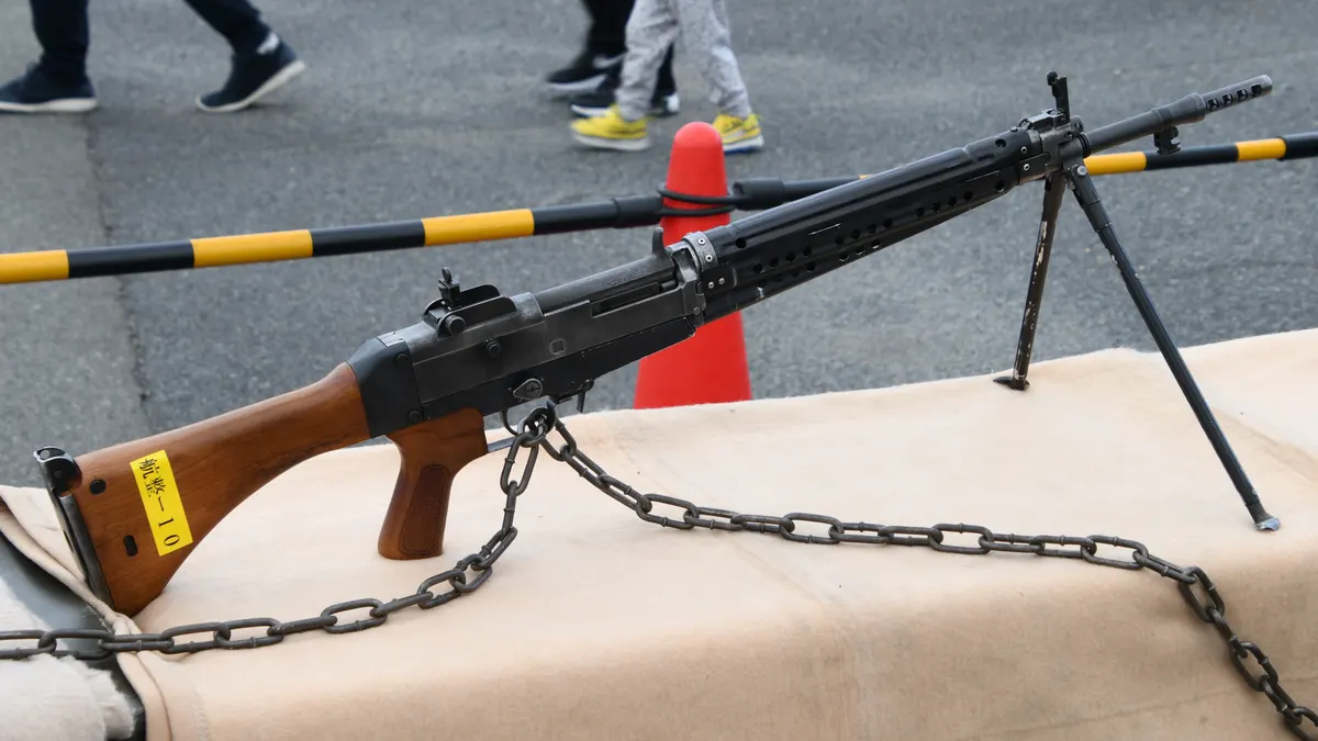 Right side profile of a Howa Type 64 battle rifle