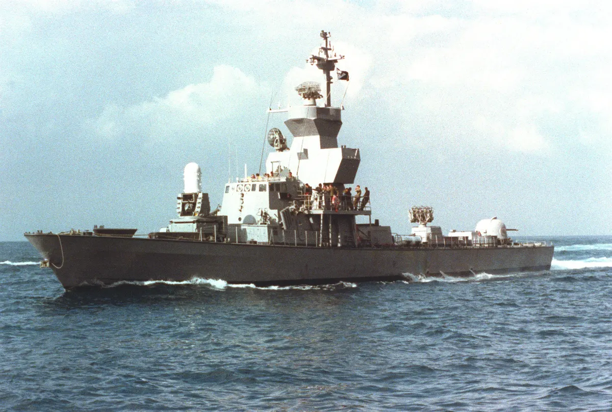 Israeli Navy Hetz-class Sa'ar 4.5 fast attack craft at sea