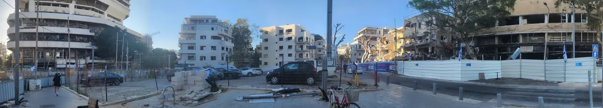 Aftermath of a ballistic missile strike on a residential building