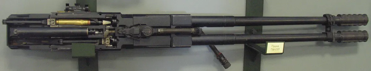 Çift namlulu bir GSh-23L otomatik topu