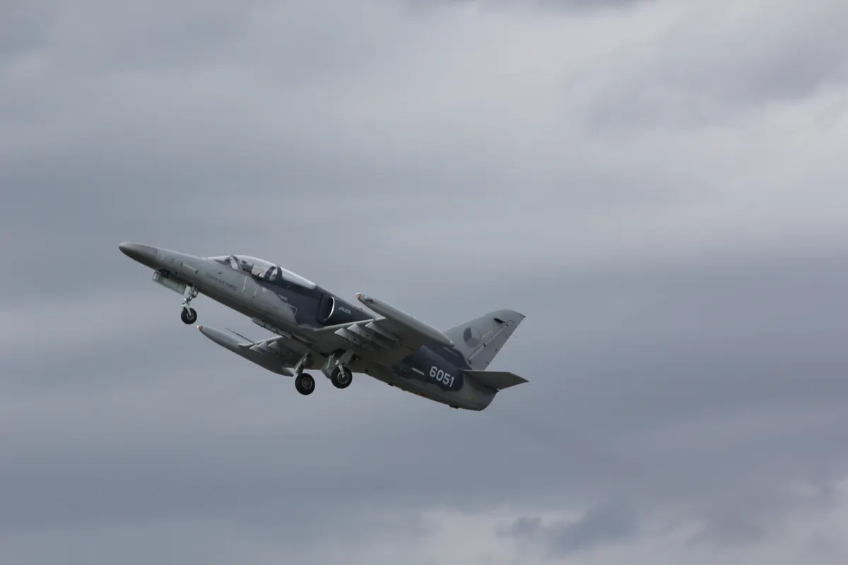 Uçuş halinde bir Aero L-159 ALCA hafif muharebe uçağı