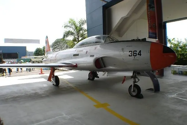 Tandem cockpit interior of a T-33 Shooting Star trainer aircraft