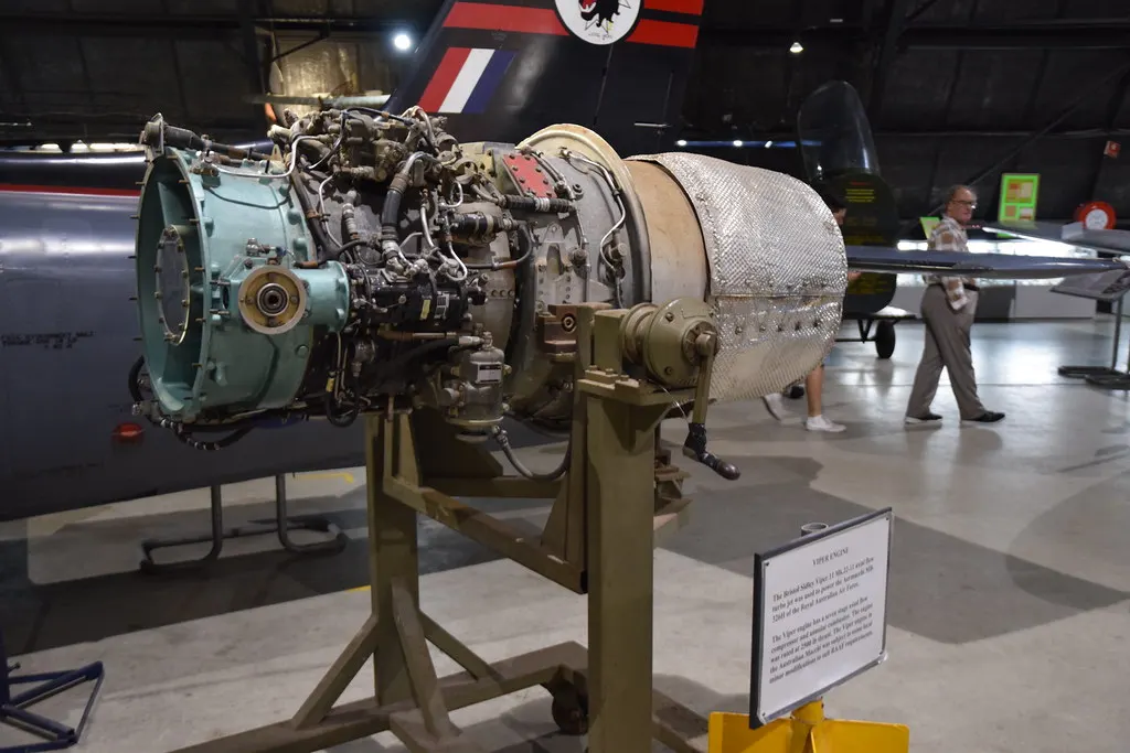 Bristol Siddeley Viper turbojet engine on display