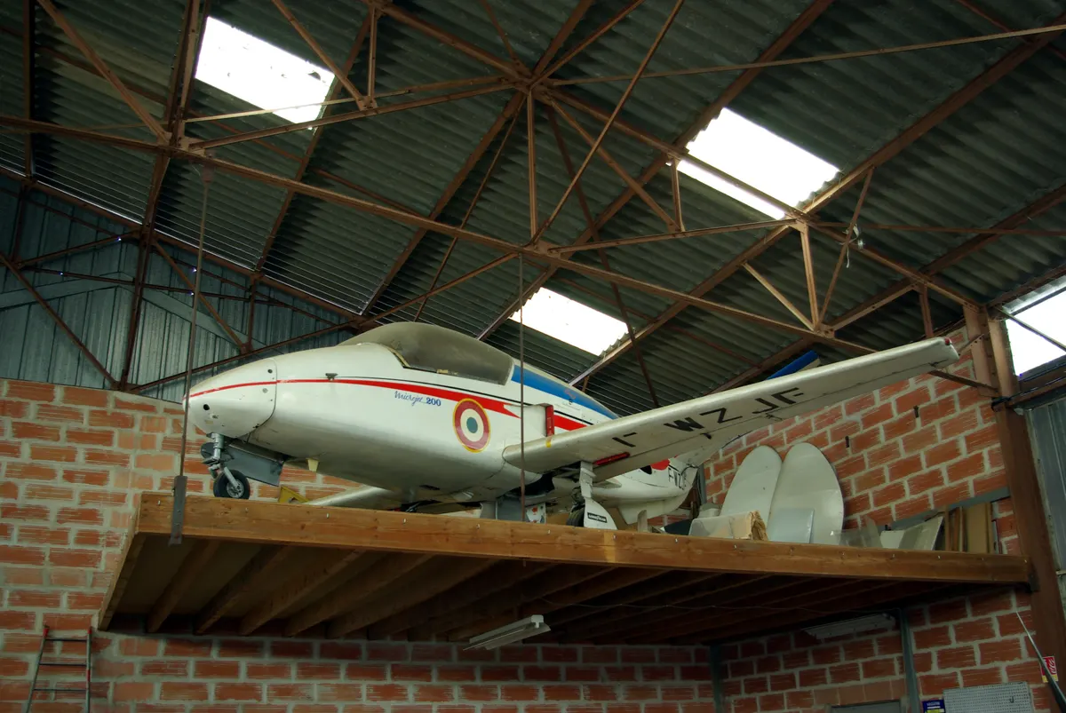 Microjet 200 wooden prototype jet trainer on the ground