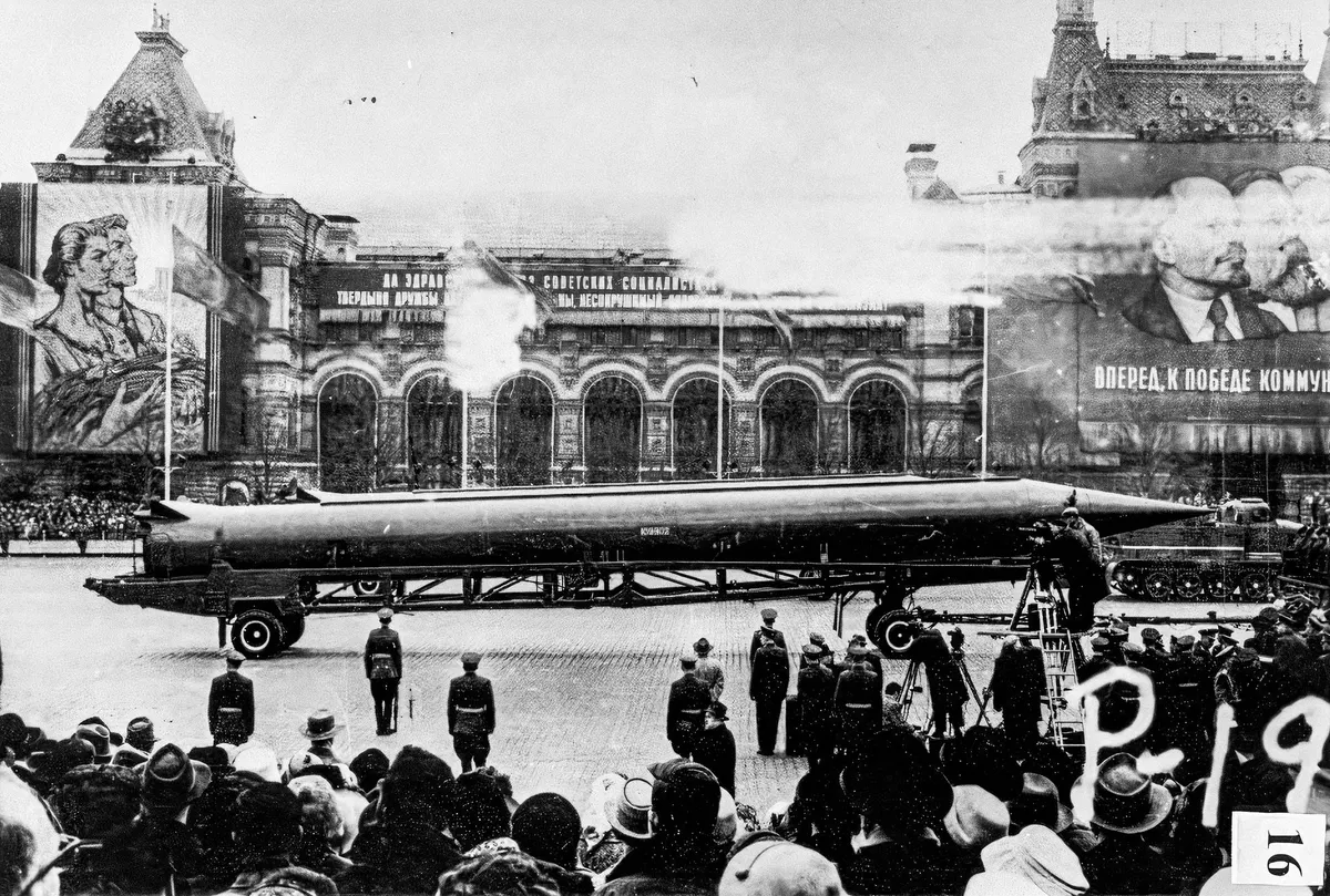 R-12 Dvina medium-range ballistic missile on a museum transporter-erector