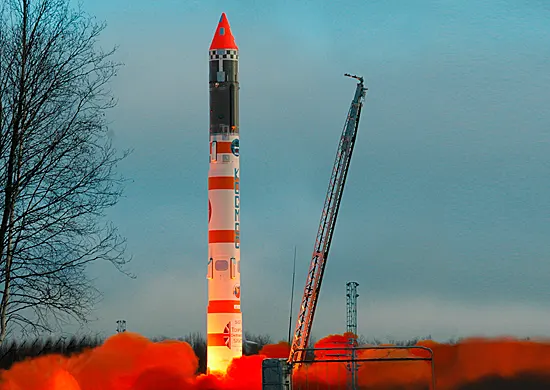 Kosmos-3M rocket launching from a Soviet cosmodrome