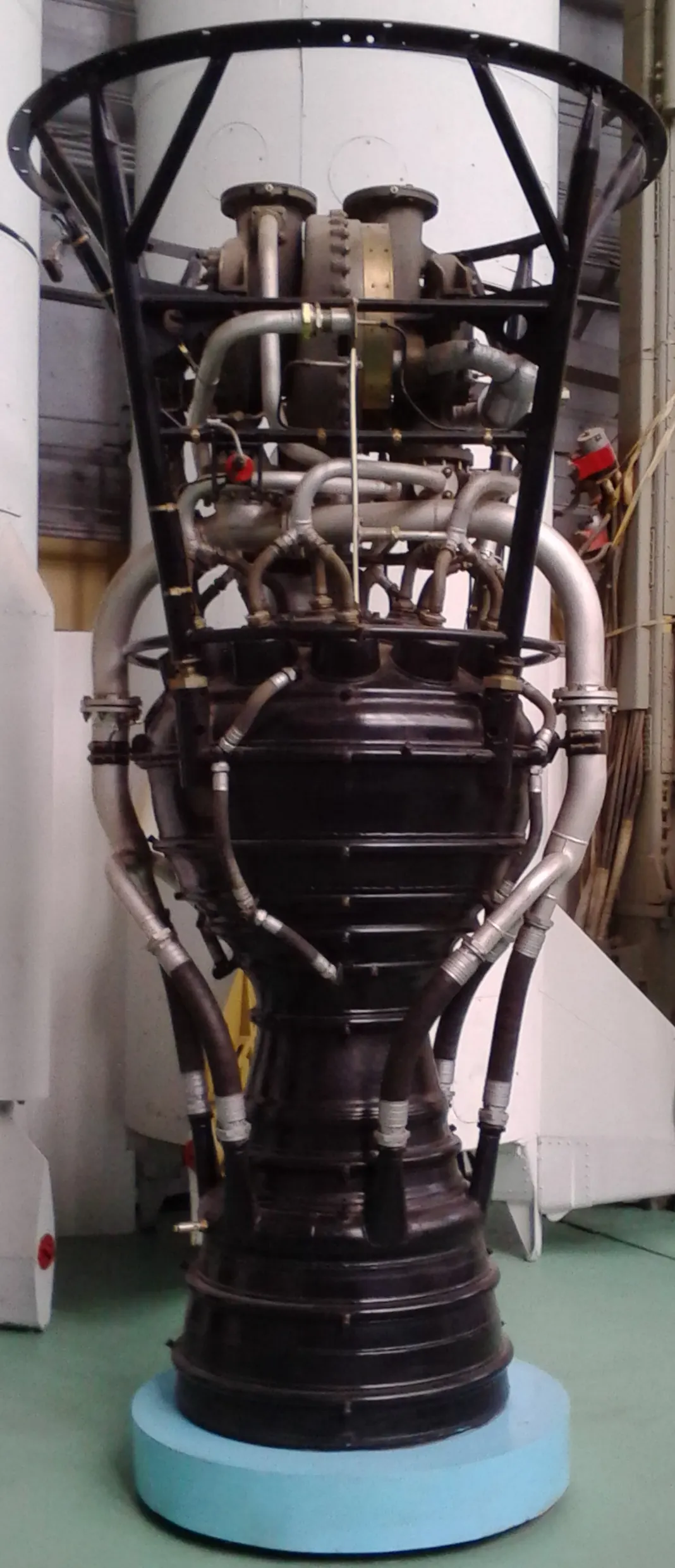 Soviet RD-103 rocket engine on museum display
