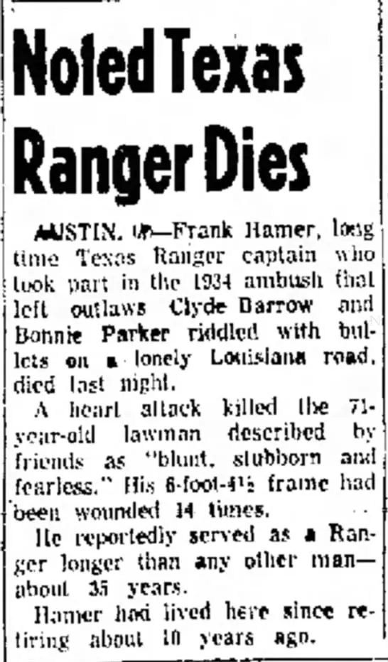 Texas Ranger Frank Hamer'ın portre fotoğrafı