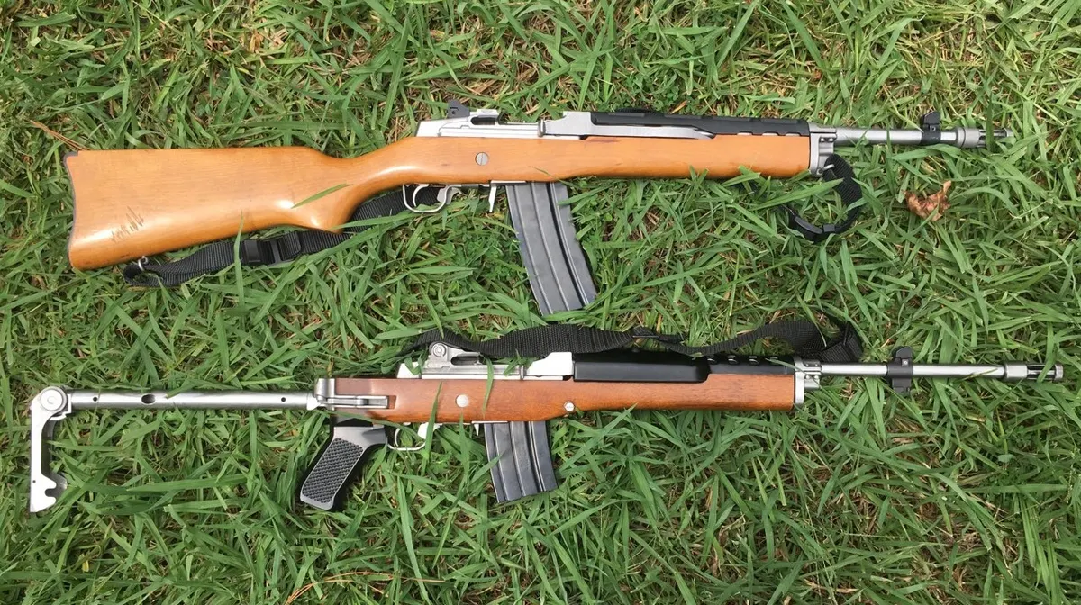 Ruger Mini-14 semi-automatic rifle with wood stock