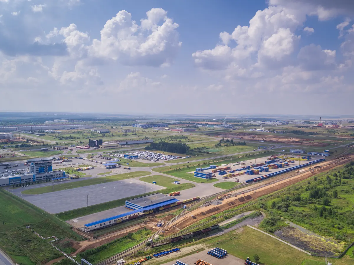 Industrial drone-manufacturing facility exterior