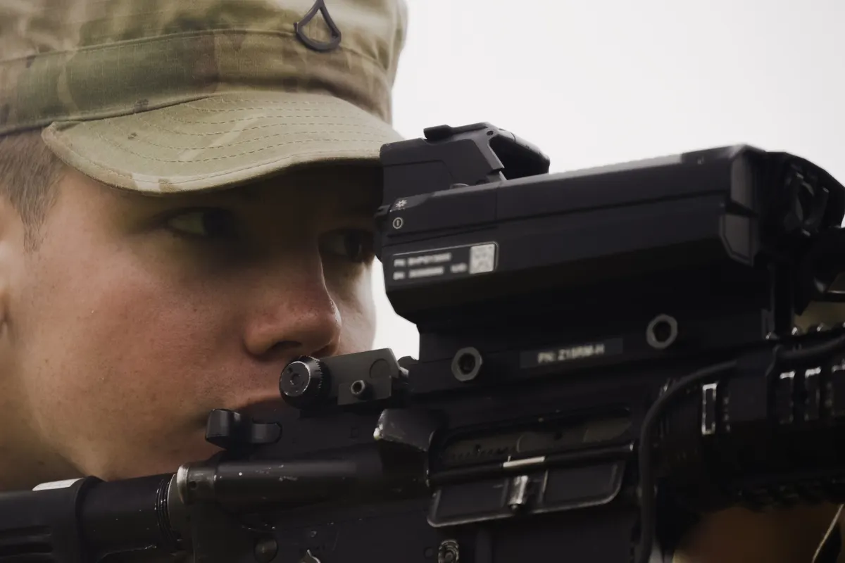 SmartShooter SMASH fire-control sight mounted on a rifle