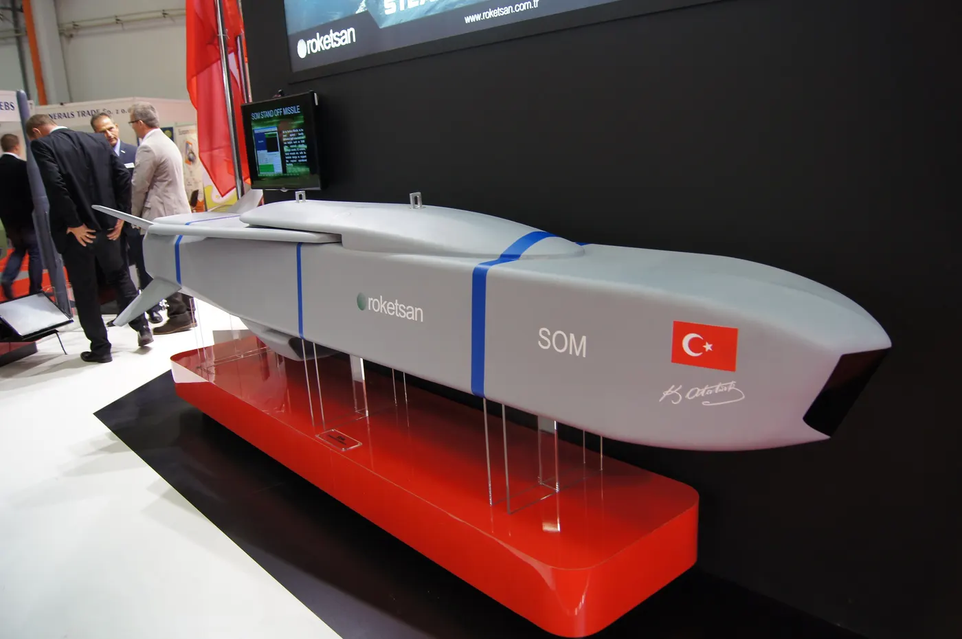 A SOM cruise missile mockup displayed at MSPO 2014, Kielce.
