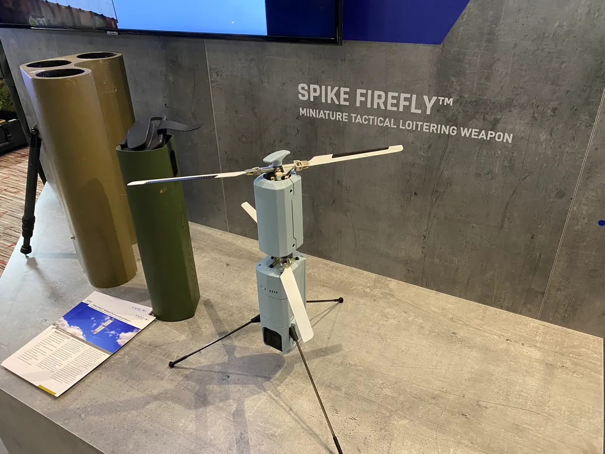 Cylindrical launch tubes for a small drone strapped to a soldier's backpack