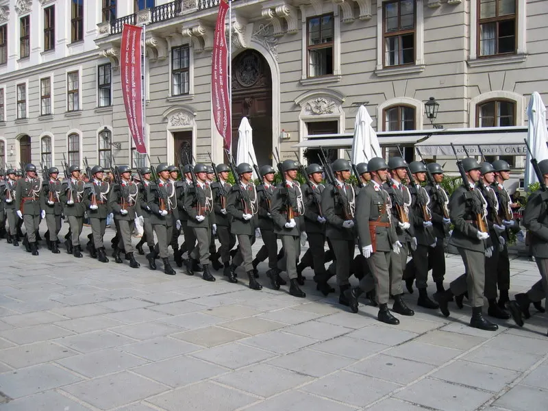 Austrian Gardebataillon ceremonial guard in Vienna