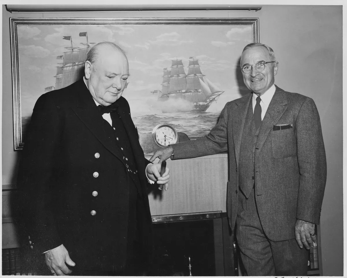 Winston Churchill and Harry Truman together